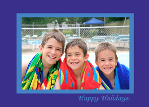 Happy Holidays Blue Photo Card