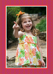 Magenta & Orange Fold Over Photo Card