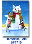 BF1716 Snow Cat holiday Card