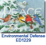 Peace Birds Charity holiday card supporting Environmental Defense Fund