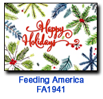 FA1941 Happy Holidays Greenery charity holiday card supporting Feeding America