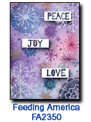 Peace, Joy, Love card supporting Feeding America