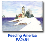 Lighthouse card supporting Feeding America