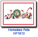 Joy Pets charity holiday card supporting homeless pets