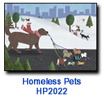 Walk Time charity holiday card supporting Homeless Pets