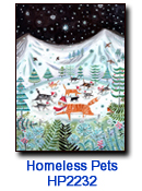 Cats on Ice charity holiday card supporting Homeless Pets