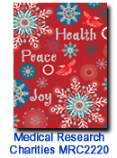 Health, Peace, Joy charity holiday card supporting Medical Research Charities