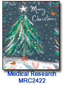 Merry Christmas Tree charity holiday card supporting Medical Research Charities