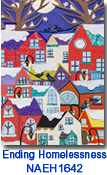 NAEH1642 Colorful Village holiday card