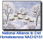 Cabins in the Snow charity holiday card supporting National Alliance to End Homelessness