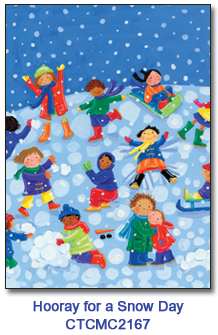 Hooray for a Snow Day charity Holiday Card Supporting Connecticut Children's 