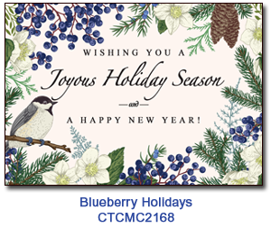 Blueberry Holidays charity card supporting Connecticut Children's 